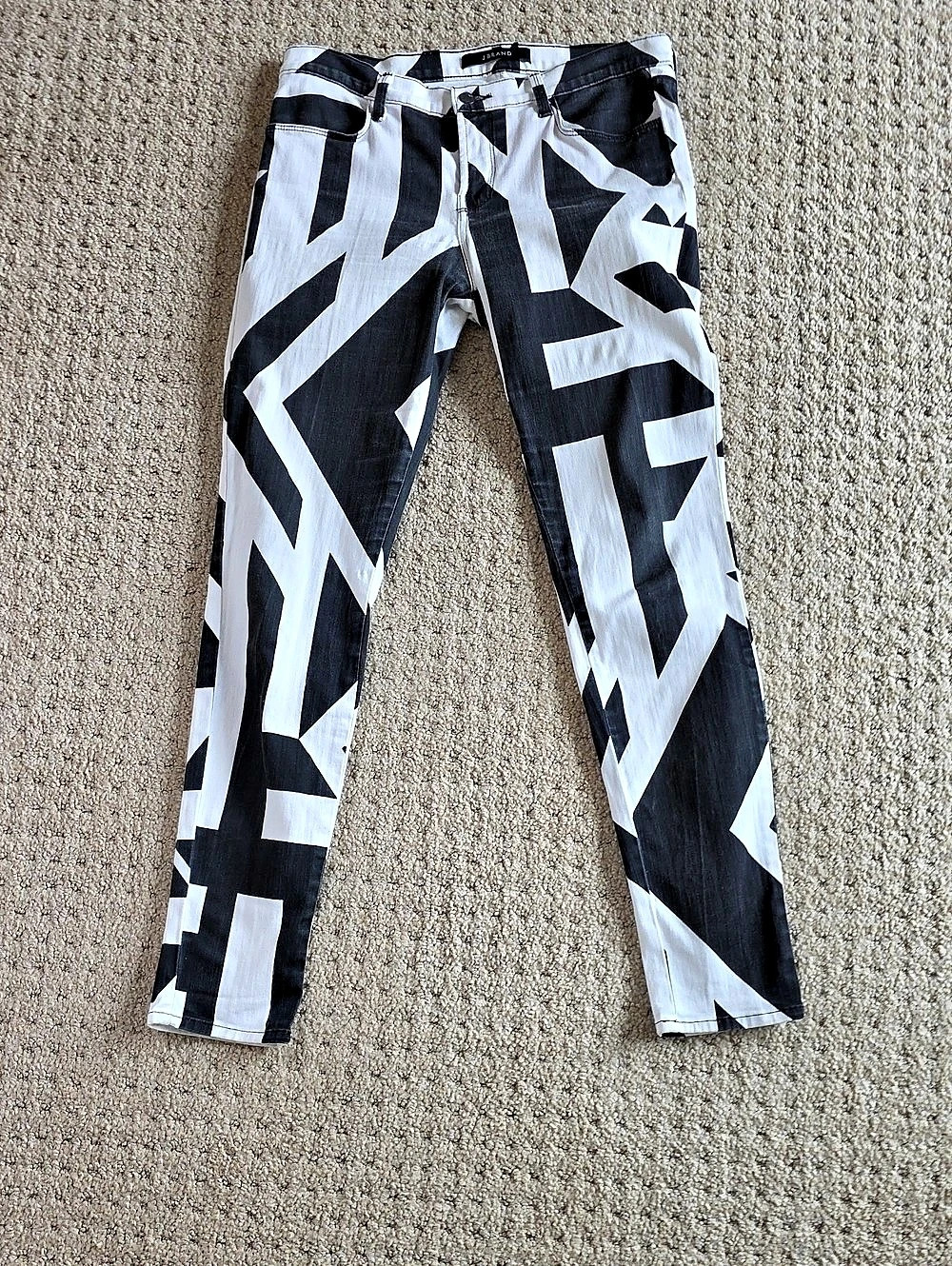 J Brand Super Skinny CANT Print Skinny Geometric Jeans Waist 30